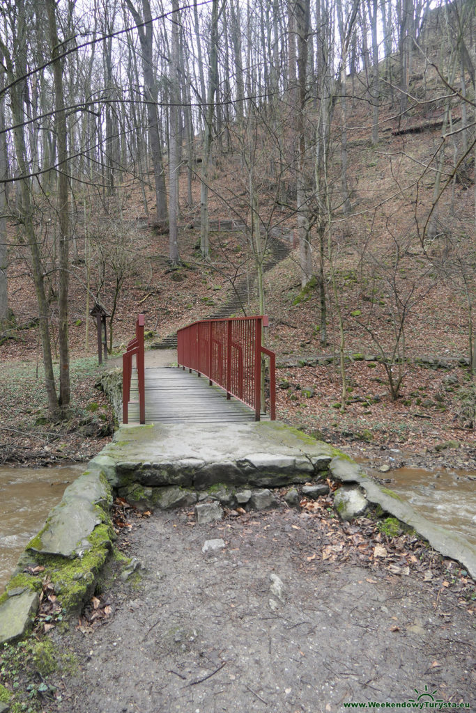 Ścieżka Hochbergów mostek przez Pełcznicę