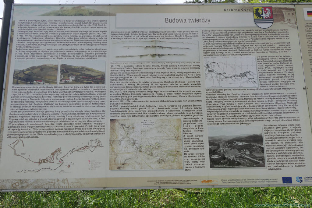 Twierdza Srebrna Góra - tablica informacyjna