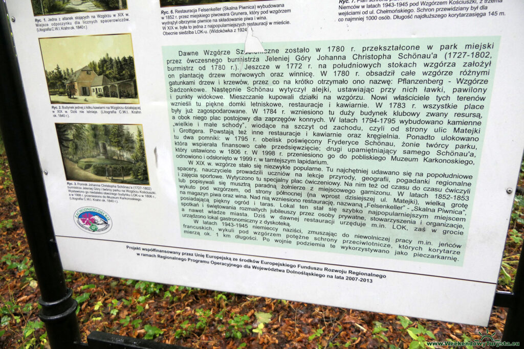Wzgórze Kościuszki Park Miejski - tablica informacyjna