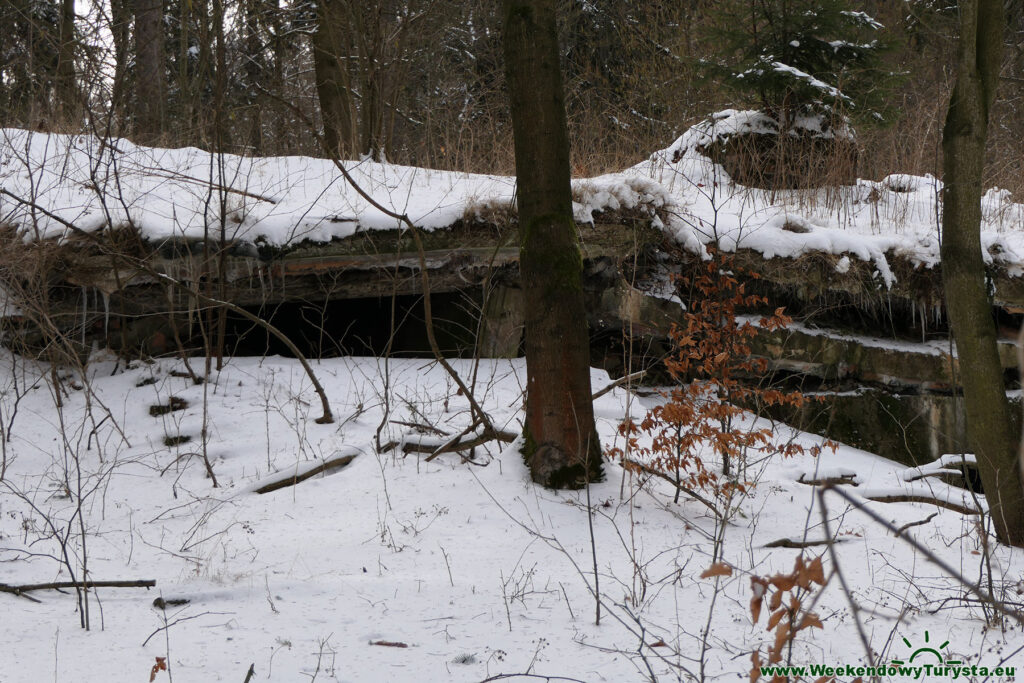 Trasa naziemna wokół Wlodarza - pozostałości po barakach SS