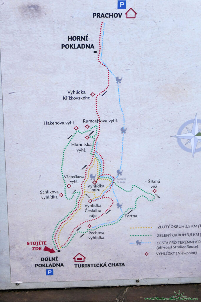 Prachnovskie Skały - kasa mapa szlaków turystyczych