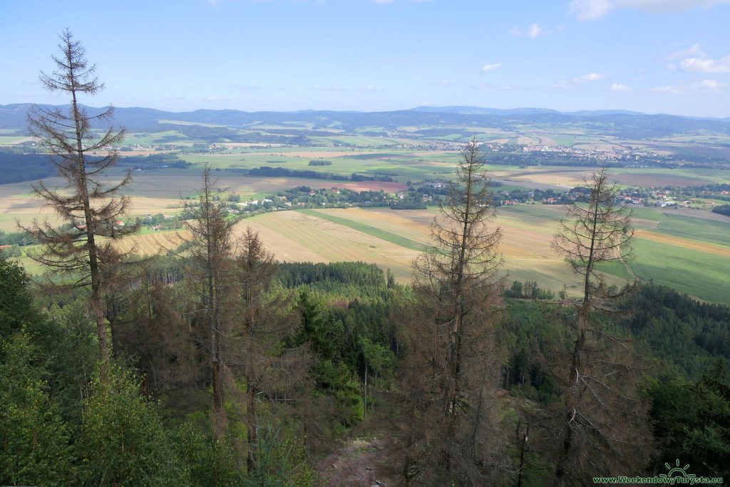 Czerwony szlak w czeskich w Górach Stołowych - punkt widokowy Sępie Gniazdo