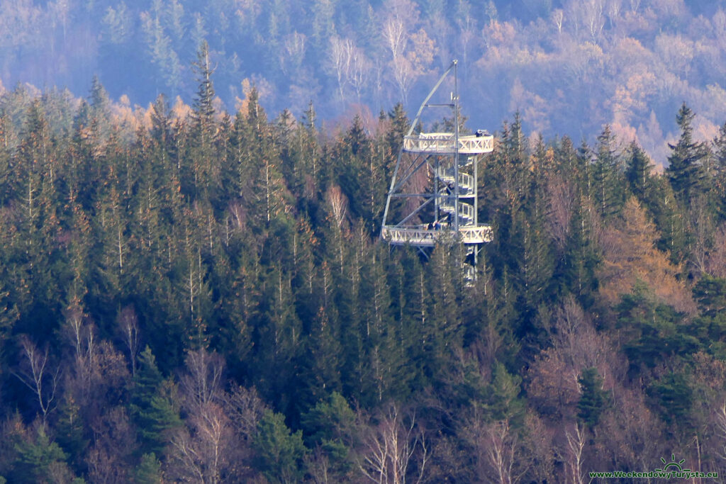 Wieża widokowa na Młynicy widziana z Czerniawskiej Kopy