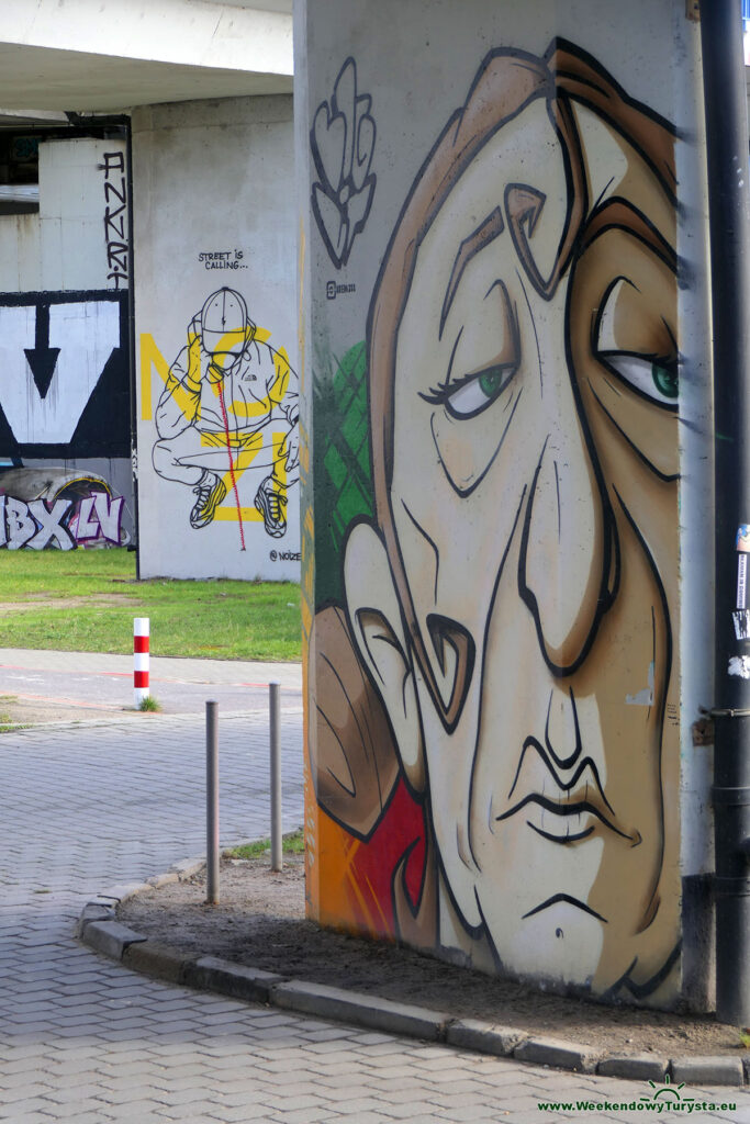Graffiti na filarach mostu - Szczecin