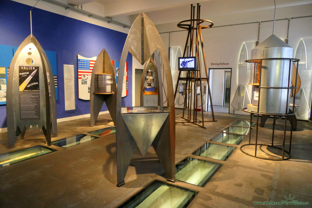 Ekspozycja dotycząca rozwoju technologii rakietowej - muzeum w Pennemunde