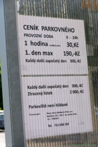 Parking Hromovka Szpindlerowy Młyn - cennik