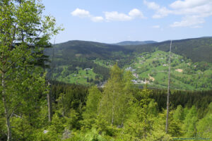 Zielony Szlak na Klinovkę - panorama Karkonoszy