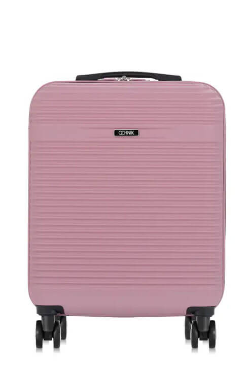Mała, różowa walizka na kółkach z ABS-u OCHNIK WALAB-0040-32-19 (W24)