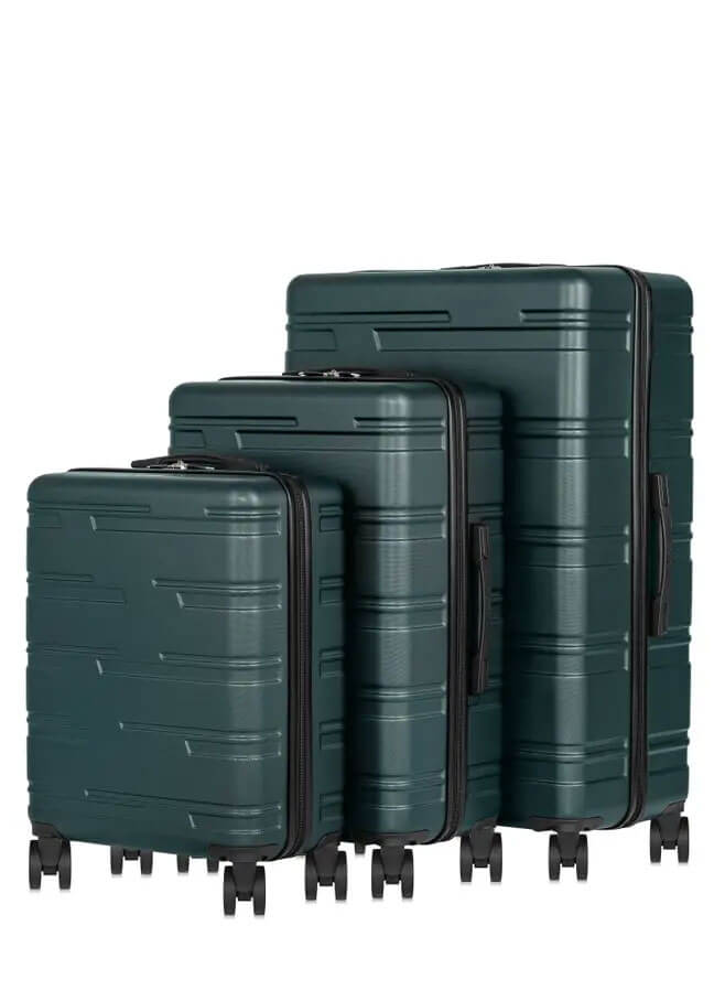 Komplet ciemnozielonych walizek na kółkach 19''/24''/30'' OCHNIK WALAB-0070-54 (W24)