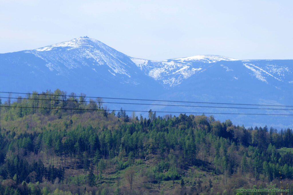 Widok na Karkonosze z zielonego szlaku