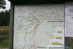 Mapa tras turystycznych w Górach Izerskich